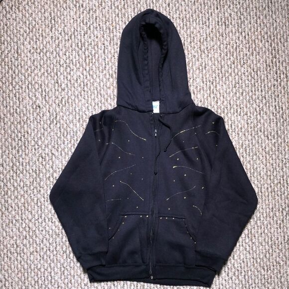 Vintage 1980’s Hush Puppies Hoodie w Glitter Puff Paint detail | One-of-a-Kind - Picture 1 of 7